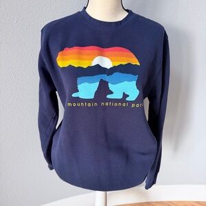 Navy Bear Graphic Sweatshirt Rocky Mountain National Park